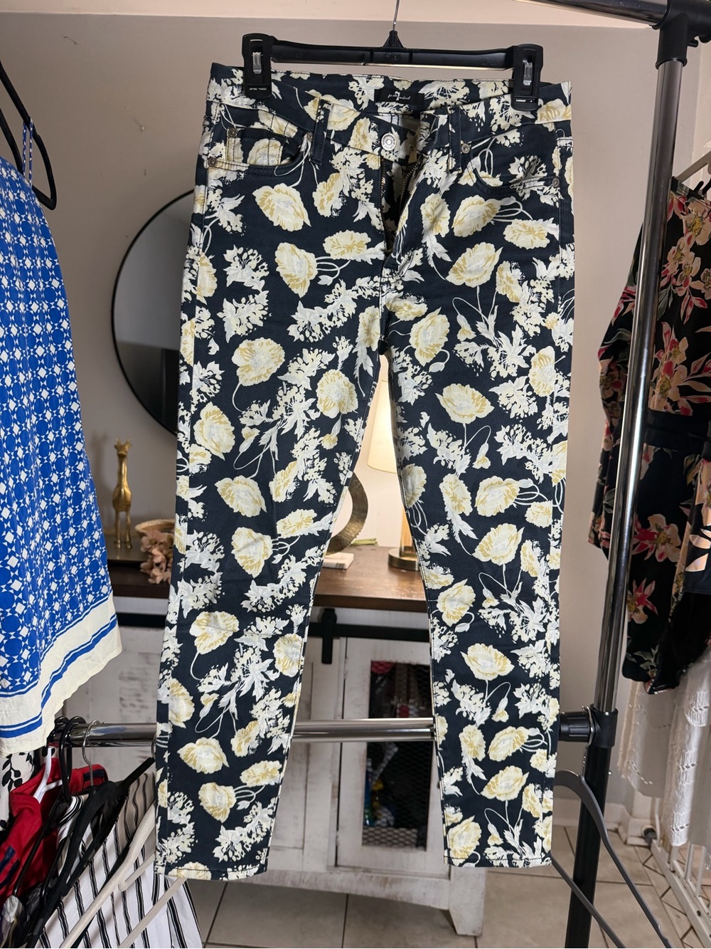 Seven for all Mankind Floral Women’s Jeans with Yellow Accent
